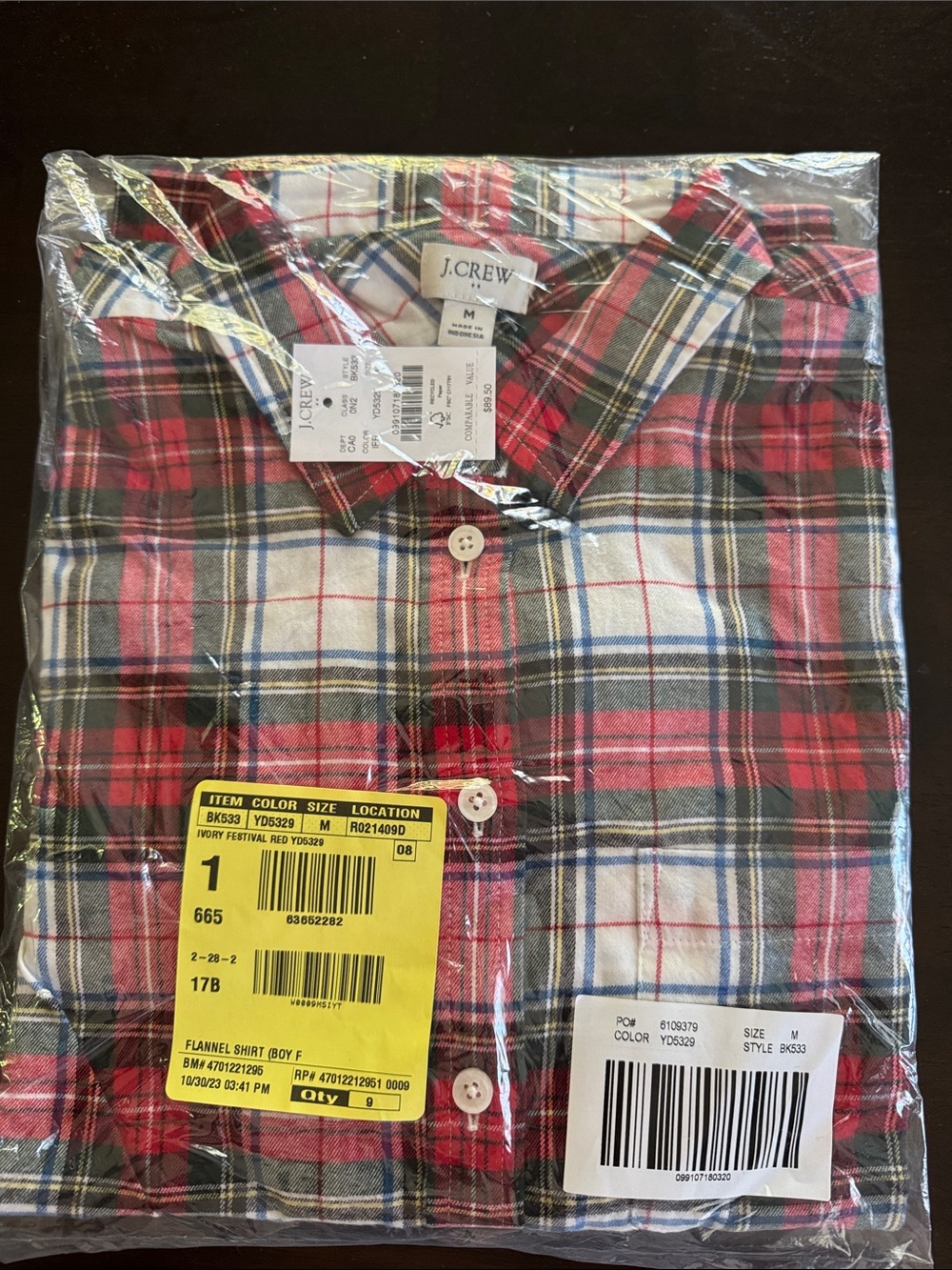 J. Crew Women’s Red and Green Plaid Button-Down Shirt